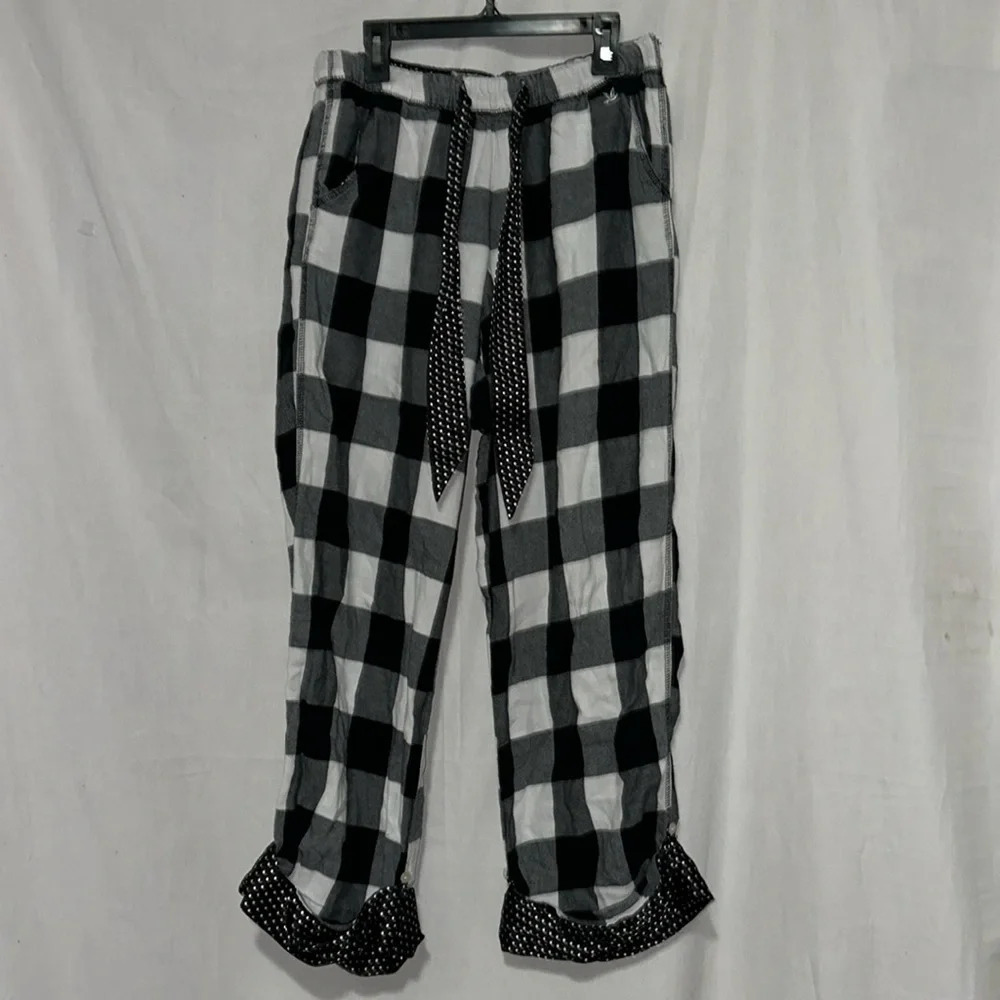 black & white buffalo plaid Aerie pajama pants size small